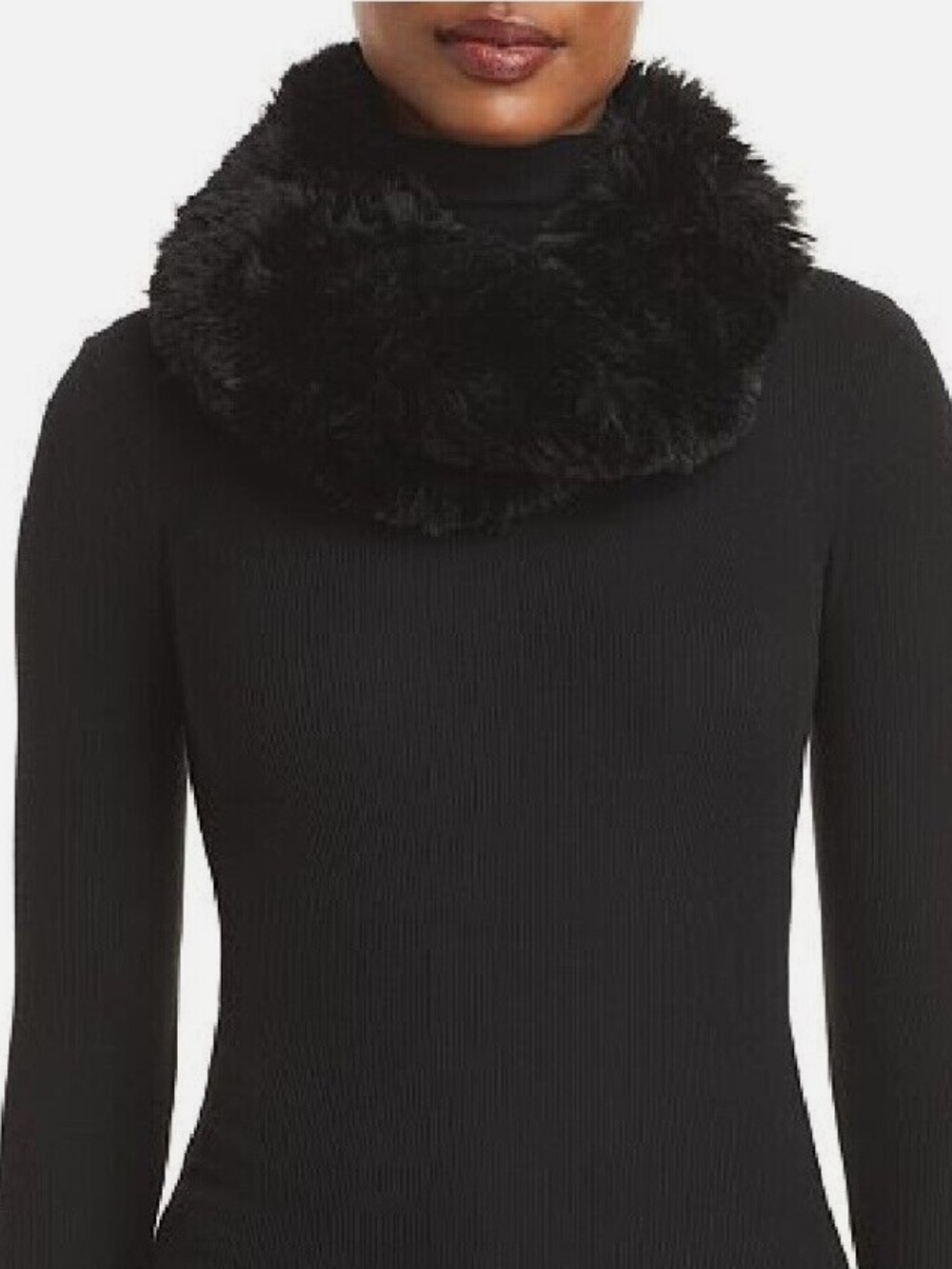 NWT Surell Black Faux Fur Neck Cowl